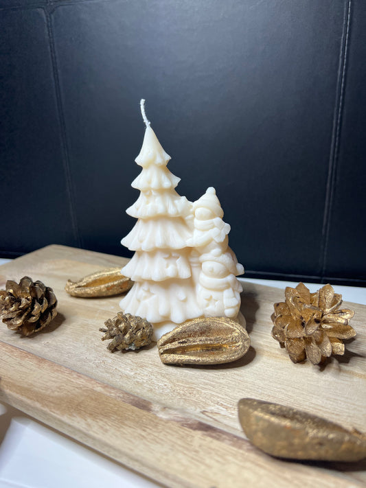 Sneeuwpopjes met kerstboom